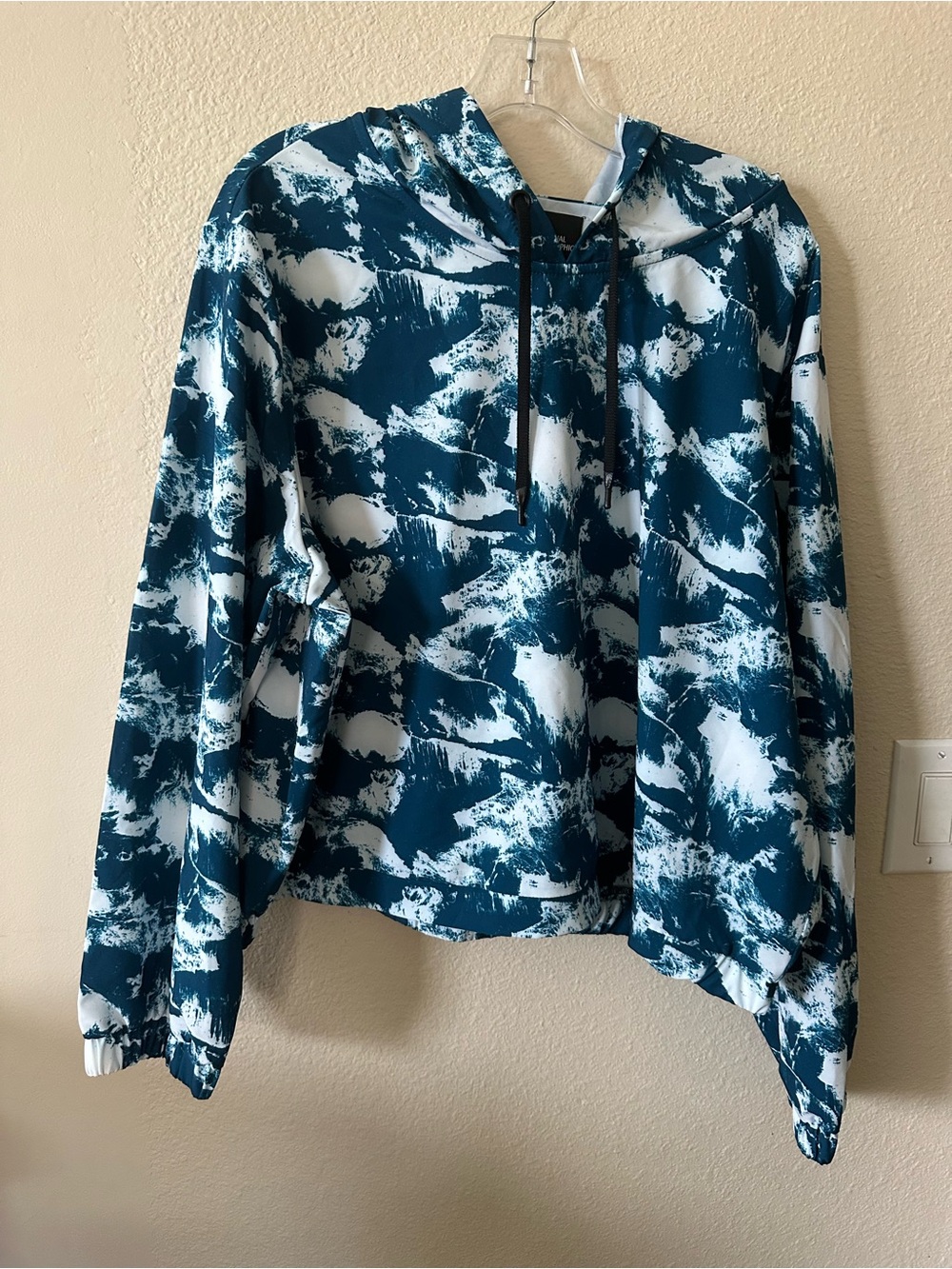 National Geographic Casual Teal & White Hooded Pullover Top size XXL/ NWOT 1343